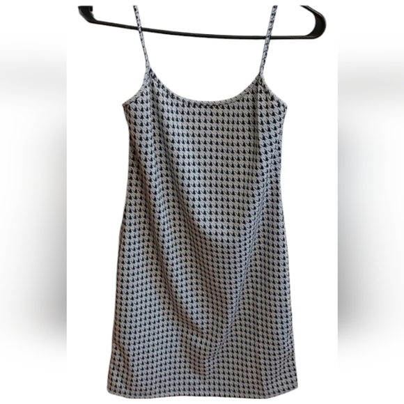 Popular 21 Houndstooth Plaid Mini Slip Dress L Tweed Gingham Look NWOT - Picture 1 of 11